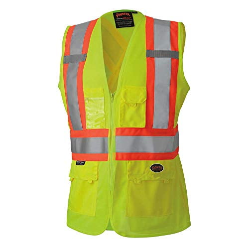 Women Men Safety High-Vis Reflective Jacket Multi Pockets Overall Work Wear Vest 