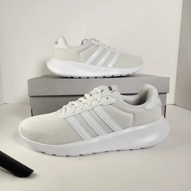 Ad-id-as Lite Race 3.0 GW7955 Wmn's 8.5 White/White/Grey Mesh New