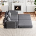 thumbnail image 5 of Eyisean 72.4" Chenille Modular Sectional Sofa, 2 Seater Convertible Loveseat Sofa Bed with Storage Pocket & Cushion, Anti-Slip, Comfy Floor Boneless Couch for Living Room, No Assembly Required, 5 of 21