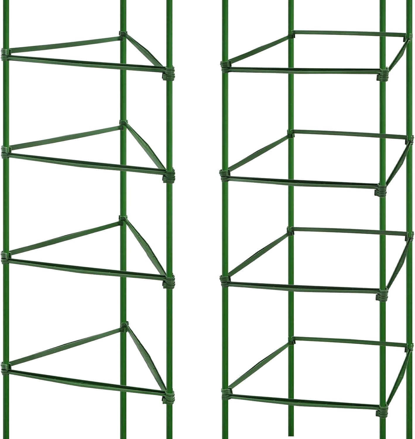 100 Pcs Plant Stake Arms for Tomato Cage, 11.8” Expandable Plant Supports Trellis Connector with 2 Buckles for 11mm Diameter Plant Stake, for Climbing Plants, Tomato, Vegetable, Indoor&Outdoor