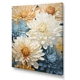 thumbnail image 2 of Designart "Blooming Mums In Muted Blue And Beige Minimalism" Mums Canvas Wall Art, 2 of 7