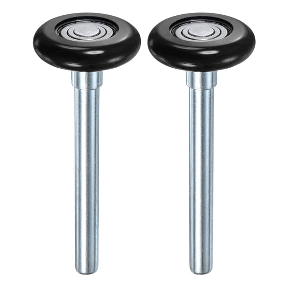 Uxcell 2-Pack Nylon Garage Door Rollers, 1.8" Garage Door Wheels 4.3" Stem, 6200zz for Garage Doors, Black
