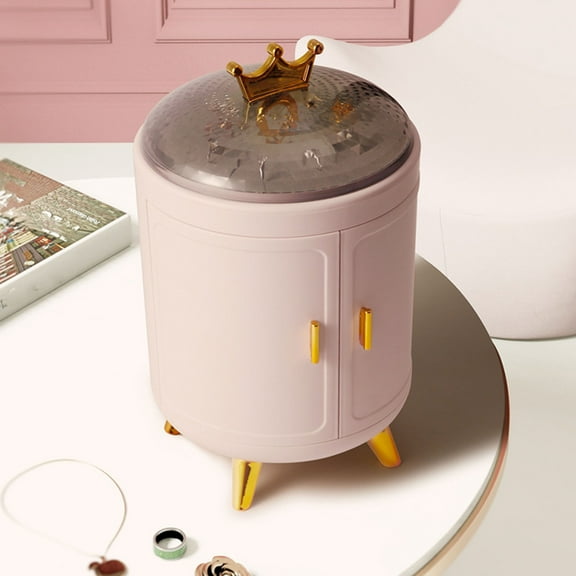 maho Jewelry Box Rotating Home Jewelry Earring Display Stand Earring Necklace Large Capacity Jewelry Storage Box Pink on Clearance