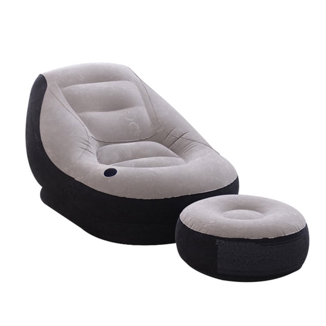 AIHOME Inflatable Lounge Chair Inflatable Chaise Lounge Chair with Ottoman Portable Blow-Up Seat for Lounge Living Room Backyard Camping Furniture