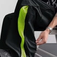 thumbnail image 4 of Men's Lightweight Track Pants with Side Zipper Mesh Vents Loose Fit Open Bottom Athletic Pants Drawstring for Running Workout, Green, XL, 4 of 9