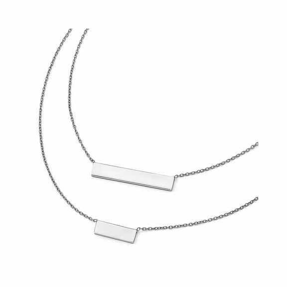 FJC Finejewelers Sterling Silver Double Bar Necklace