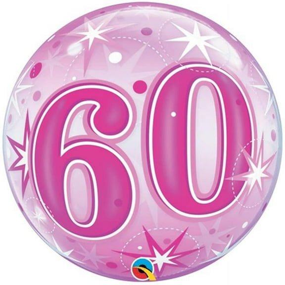 Loftus International Q4-3127 22 in. 60 Pink Starburst Sparkle Bubble Balloon