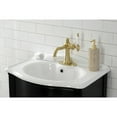 thumbnail image 2 of Kingston Brass KSD154KLBB Nautical One-Handle Single-Hole Bathroom Faucet with Deck Plate and Push Pop-Up Drain, Brushed Brass, 2 of 7