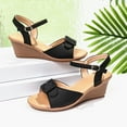 thumbnail image 3 of Women's Wedge-Heeled Sandals Fashion Casual Summer New Style Outdoor Shoes Fish Mouth Wedge Heel Square Buckle Comfortable Buckle Sandals, 3 of 9