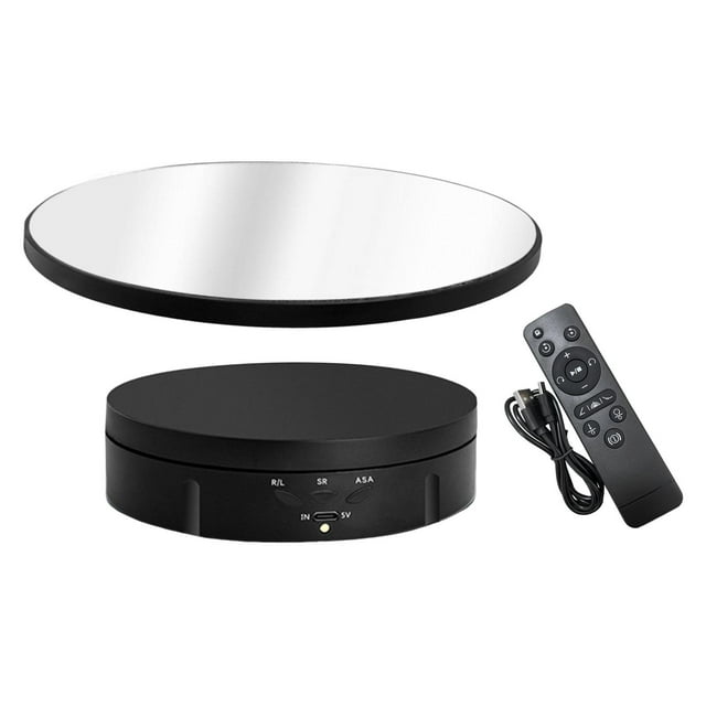 Espejo De Soporte De Exhibición De Tocadiscos De 360 Grados Cubierto Para Fotografía De Pastel De Video Negro Sunnimix Soporte de exhibición