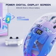 thumbnail image 7 of A2 Wireless Gaming Mouse Double Mode 2.4G/ Bluetooth,Transparent RGB Wireless Mice with 5 Adjustable DPI Compatible with PC, Mac, Laptop -Purple, 7 of 7
