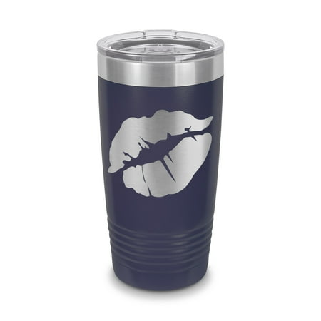 

Sexy Kiss Lips Tumbler 20 oz - Laser Engraved w/ Clear Lid - Stainless Steel - Vacuum Insulated - Double Walled - Travel Mug - sexy hot romance - Navy