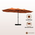 thumbnail image 3 of 15ft Large Patio Umbrellas with Base Included, Outdoor Double-Sided Rectangle Market Umbrella with Crank Handle, for Pool Lawn Garden, 3 of 9
