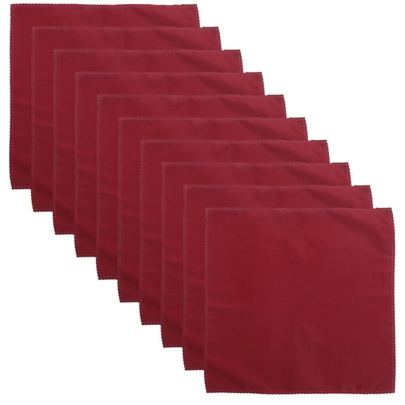 OUNONA 10Pcs Dark Red Fabric Napkins Practical Decorative Cloth for Party Hotel Dining