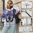 thumbnail image 6 of SCRAWLGOD Galaxy Butterflies Women Zip Hoodie Sweatshirt for Women Hoodies with Zipper Long Sleeve Ladies Zip Up Hoodie Soft Women Fall Outfits Size XL for Daily Life, 6 of 7