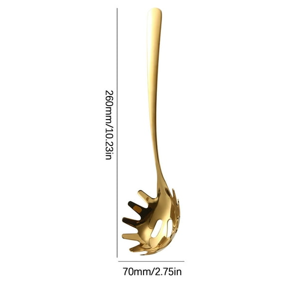 Beautynvta Spaghetti Spoon, Stainless Steel Spaghetti Spoon, Pasta Spoon with Teeth, Pasta Noodle Spoon Easy to Use & Clean Pasta Utensil,10.23 Inch