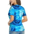 thumbnail image 3 of Vsdgher Blue Shell Women Shirts V Neck Short Sleeve Tops T-Shirt Basic Tees, S to 3XLSmall, 3 of 5