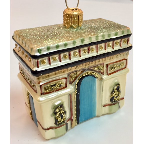 Mini Arc de Triomphe Paris France Polish Glass Christmas Ornament Decoration