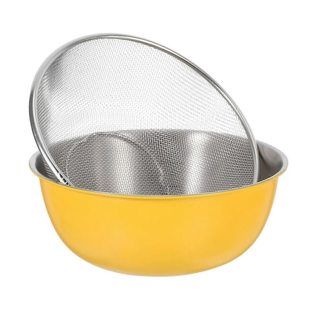 Kitchen Drain Basket Stainless Steel Colander For Washing Vegetable Fruits Rice Ideal For Households And Cooks 19.00X19.00X7.50CM Food Washing 2Pcs