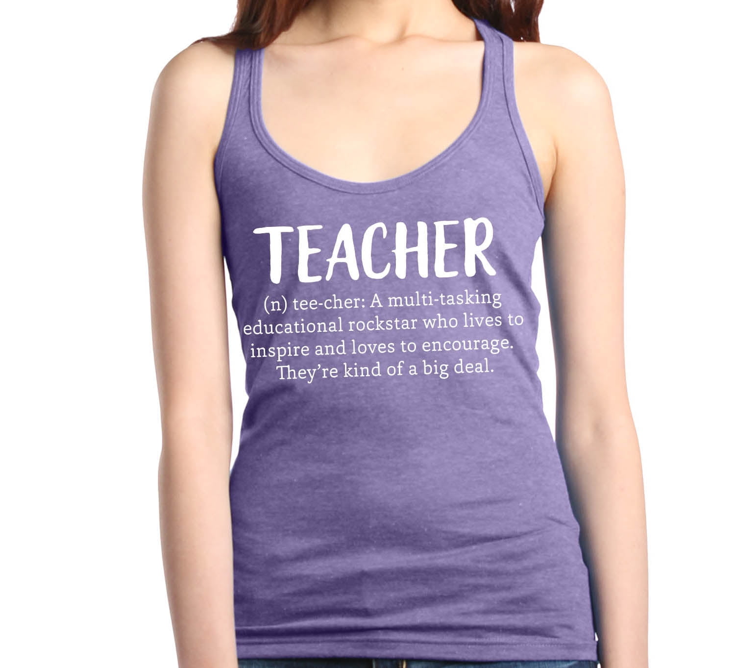 Shop4Ever Women's Teacher Definition Racerback Tank Top XSmall Purple