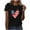 Black, variant on T Shirts for Women Fashionable Women's Casual Pullover Printed Short Sleeved Round Neck