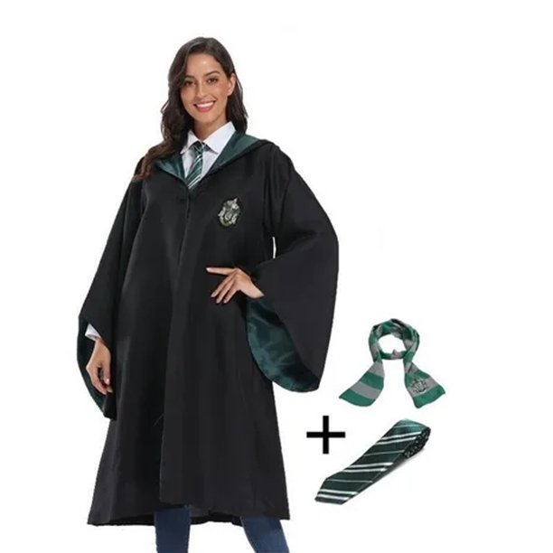 Harry Potter Hogwarts House Cloak Costume with Tie and Scarf for Adult