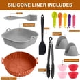 thumbnail image 2 of Silicona para Freidora de Aire, 14Pcs Moldes para Freidora de Aire, que Incluye 4Pcs Air Fryer Silicon y Guantes, Pinzas, Brocha de Aceite, Accesorios Air Fryer Reutilizable Antiadherente, 2 of 4
