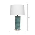 thumbnail image 4 of J&D Designs Casey Transitional Glass & Linen Table Lamp in Turquoise/White, 4 of 4
