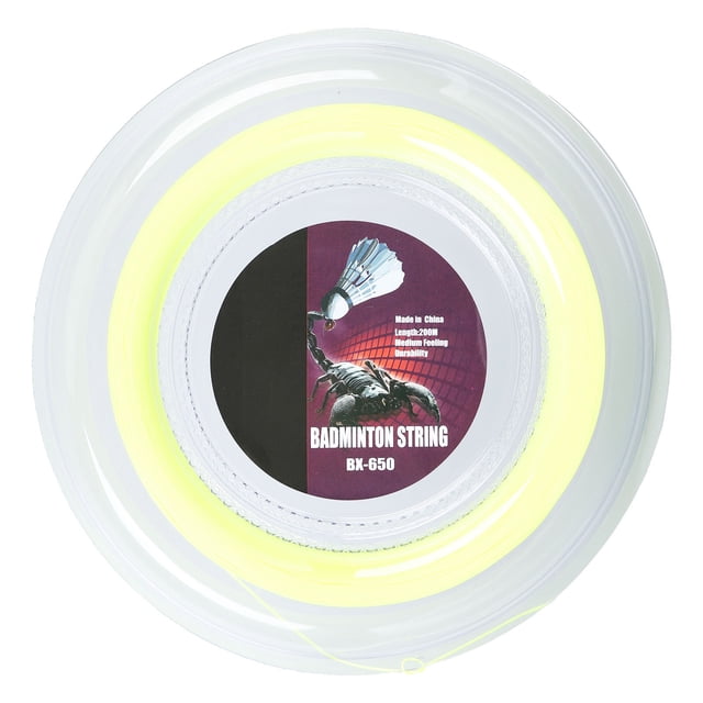 Cuerda de raqueta de Bádminton de 200 metros de 0,72 mm cuerda de raqueta de entrenamiento de Bádminton de nylon cuerda de raqueta de entrenamiento de Bádminton bx650 amarillo fluorescente