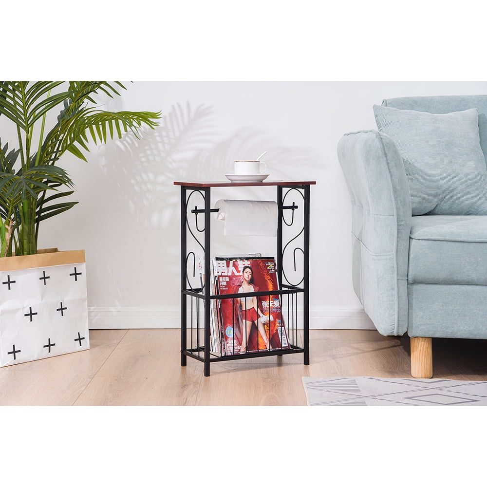 Kepooman End Table Storage Cabinet, Iron Side Table for Bedroom, Bathroom Table for Living Room, Dining Room Furniture, Brown Kepooman End Table Storage Cabinet, Iron Side Table for Bedroom, Bathroom Table for Living Room, Dining Room Furniture, Brown