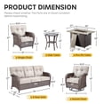 thumbnail image 5 of Jentlehouse 8-Piece Outdoor Patio Furniture Set with Fire Pit Table,Outdoor Sectional Sofa Set with Gliders,Wicker Outdoor Conversation Set for Garden,Backyard,Lawn,Poolside, 5 of 12