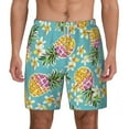 thumbnail image 2 of Picia Cute Pineapples pattern Mens Swim Trunks with Compression Liner Stretch Beach Shorts Quick Dry with Zipper Pockets No-Chafing Board Shorts-3X-Large, 2 of 9