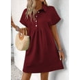 thumbnail image 2 of Vestido Acelit Primavera-Verano con cuello de solapa para mujer, rojo XL, 2 of 4