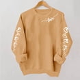 thumbnail image 3 of JTZGDY Love Heart Sweatshirts for Women Cute Valentines Day Long Sleeve Crewneck Pullover Tops Trendy Cozy Graphic Holiday T-Shirts Z01-Khaki M, 3 of 6
