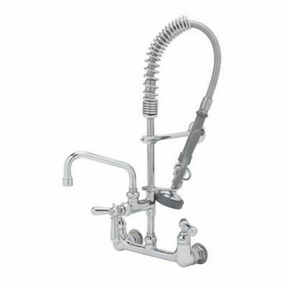 T&S Brass - Mini-PRU: 8'' Wall Mount, B-0107, 6'' Add-On Swing Nozzle, Club Handles, Wall Bracket