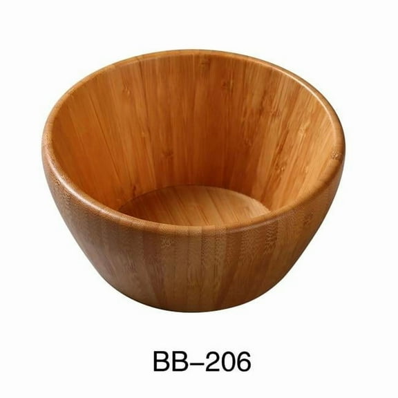 Yanco BB-206 6.5 x 3 in. Small Salad Bowl, Bamboo - 30 oz - Pack of 24
