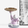 thumbnail image 1 of Estatua de conejo, bandeja para baratijas de joyería, bandeja de resina nórdica para pendientes de joyería, figura de conejo, escultura de conejo para Púrpura claro, 1 of 8