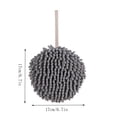 thumbnail image 2 of EazyTech 3-Pack Ultra-Absorbent Ball Hand Dry Hanging Towels Set - Quick-Dry Plush Bathroom Decoration Towels with Elastic Rope 7"x7"for Convenient Hand Drying (Gray), 2 of 5