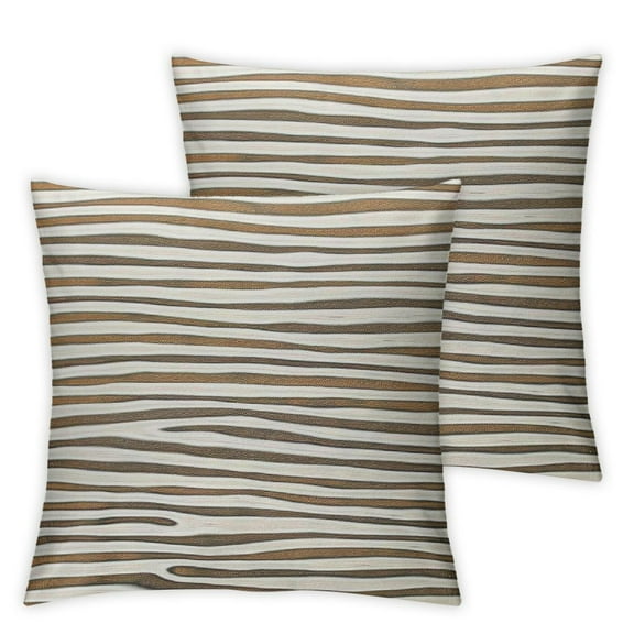 Acheng Boho Throw Pillow Covers Cojines Decorativos para Sala for Couch Fall Decorative Outdoor Farmhouse Striped Pillow Cover Square Pillow Cases for Sofa Bed, Brown 12x12in