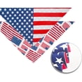 thumbnail image 4 of 2PCS Dual-Layer Design Patriotic Dog Bandanas Outfit,Large Summer Triangle Reversible Memorial Day Independence Day American Flag 4th of July Scarf for Big Boy and Girl Dogs Red White Blue, 4 of 7