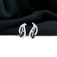 thumbnail image 3 of Rosec Jewels Pear Cut Black Spinel Stud Earrings with Diamond, Nature Inspired Leaf Earrings, 10K White Gold, 3 of 8