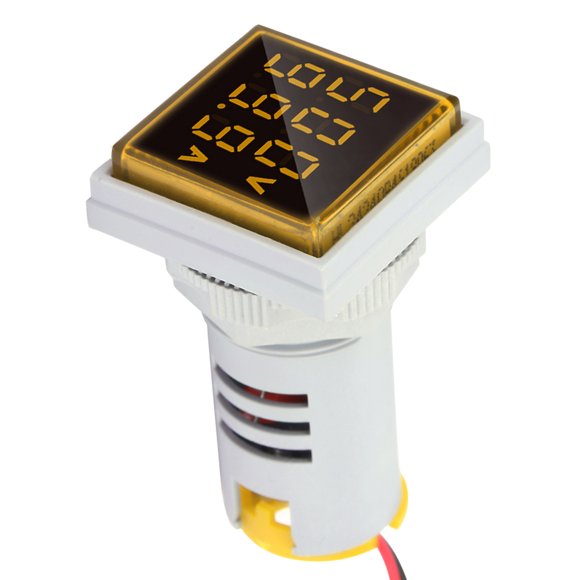 Luz indicadora de LED, luz de se?al de voltaje de CA Panel Indicador de pantalla digital Luz indicadora 22mm 0-100A Indicador de corriente, Verde Rojo Amarillo Azul Luces indicadoras Montaje en panel EOTVIA No