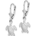 thumbnail image 2 of Sterling Silver Polished Mini Sea Turtle Leverback Earrings (30.25 X 11.4) Made In United States qe15557, 2 of 5