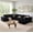 Black, variant on Toject 133" Cloud Sectional Couch, Modern Modular Sleeper Couch with Deep Seat L-Shaped Chaise Lounge, No Assembly Required, Plush Corduroy Sofa Couch for Living Room, Beige