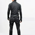 thumbnail image 4 of AherBiu Chemises pour Hommes à Manches Longues Ajustées Col Roulé Extensible Pull Léger Mode Automne, 4 of 7