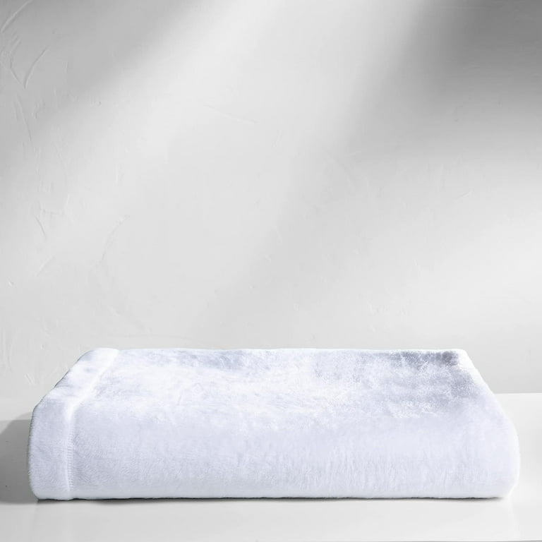 Ultra Soft Sobellux Fleece Blanket 100 Spun for Plush Comfort Available in a Variety of Colors and Sizes 90X90 Queen White Walmart
