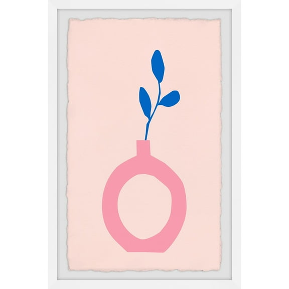 Marmont Hill Pink Cutout Vase Framed Painting Print