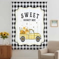 thumbnail image 3 of Yellow Truck Sheer Curtains 84 Inches Long, Spring Bees Honey Daisy Black Lattices Light Filering Curtains, Breathable Simi Curtain Privacy Drapes for Living Room Bedroom Lightweight Window Treatment, 3 of 9