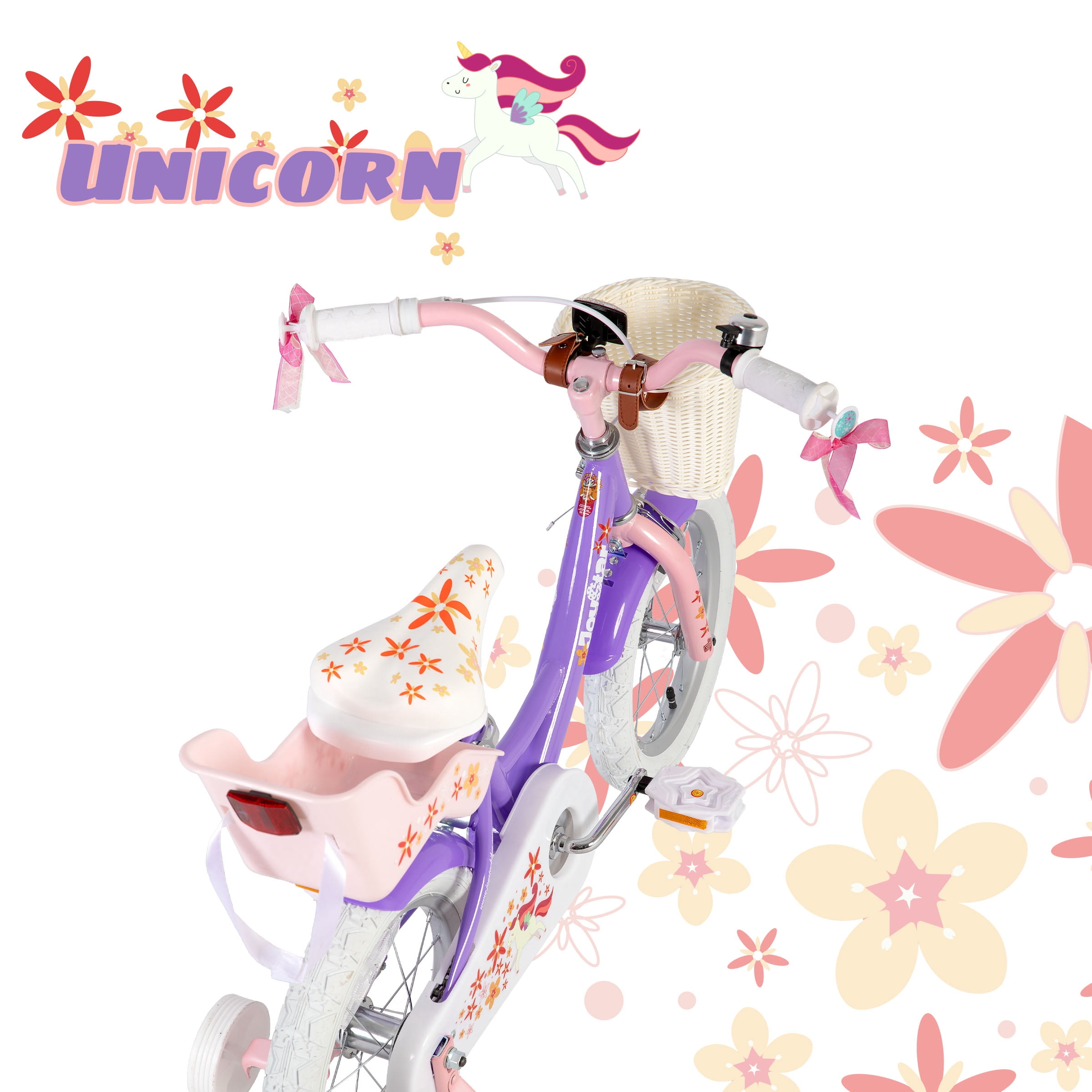 Joystar Unicorn 12inch Girls' Bike, Purple