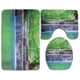 thumbnail image 1 of ABPHQTO Cascada Paso de hadas Cascadas Cascadas se vierte en un lago cristalino Exótico Tropical Juego de alfombras de baño de 3 piezas Alfombra de baño Alfombra de contorno y tapa de inodoro, 1 of 2